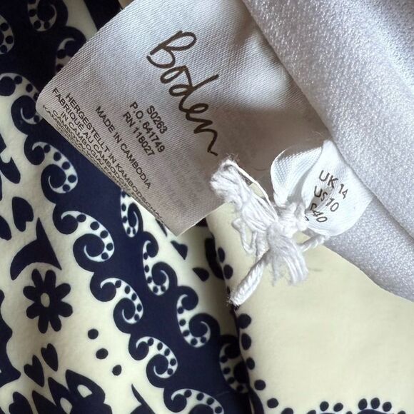 Boden Women’s size 10 Swimwear with Navy and Cream Design cutout - Picture 11 of 13